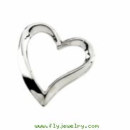 14K White Gold Heart Chain Slide