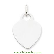 14K White Gold Heart Disc Charm
