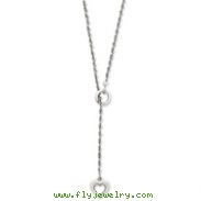14K White Gold Heart Lariat Necklace