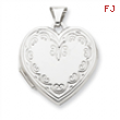 14k White Gold Heart Locket