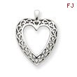 14K White Gold Heart Pendant