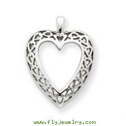 14K White Gold Heart Pendant