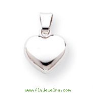 14K White Gold Heart Pendant