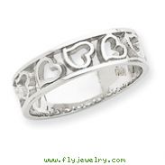 14k White Gold Heart Ring