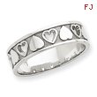 14k White Gold Heart Ring