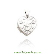 14K White Gold Heart-Shaped "I Love You" Locket