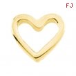 14K White Gold Heart Shaped Chain Slide