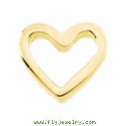14K White Gold Heart Shaped Chain Slide