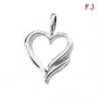 14K White Gold Heart Shaped Pendant