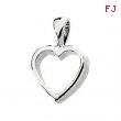 14K White Gold Heart Shaped Pendant