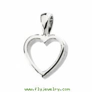 14K White Gold Heart Shaped Pendant