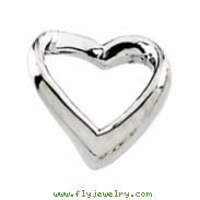 14K White Gold Heart Shaped Pendant