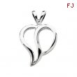 14K White Gold Heart Shaped Pendant