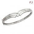 14K White Gold Hinged Bangle Bracelet