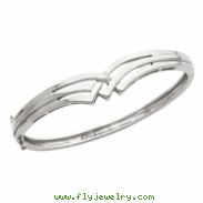 14K White Gold Hinged Bangle Bracelet