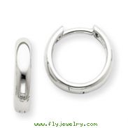 14K White Gold Hinged Hoop Earrings