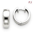 14K White Gold Hinged Hoop Earrings