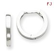 14K White Gold Hinged Hoop Earrings