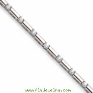 14k White Gold Holds 13 3.8mm Stones 2.83ct Bar Link Tennis Bracelet Mounti