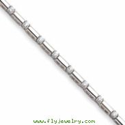 14k White Gold Holds 15 3.3mm Stones 2.15ct Bar Link Tennis Bracelet Mounti