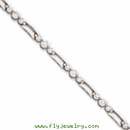 14k White Gold Holds 18 1.7mm & 9 2.4mm Stones .92ct Fancy Tennis Bracelet