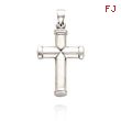 14K White Gold Hollow Cross Pendant