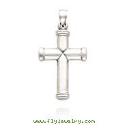 14K White Gold Hollow Cross Pendant