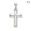 14K White Gold Hollow Cross Pendant