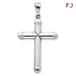 14K White Gold Hollow Cross Pendant