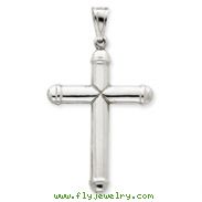 14K White Gold Hollow Cross Pendant