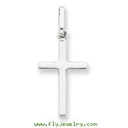 14K White Gold Hollow Cross Pendant