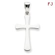 14K White Gold Hollow Cross Pendant