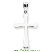 14K White Gold Hollow Cross Pendant