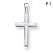 14K White Gold Hollow Cross Pendant