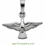 14K White Gold Holy Spirit Pendant