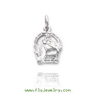 14K White Gold Horse-Themed Pendant