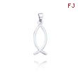 14K White Gold Ichthus Fish Charm