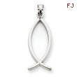 14K White Gold Ichthus Fish Pendant