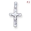 14K White Gold INRI Crucifix Charm