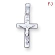 14K White Gold INRI Crucifix Charm