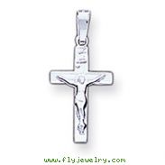 14K White Gold INRI Crucifix Charm