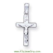 14K White Gold INRI Crucifix Charm