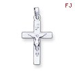 14K White Gold INRI Crucifix Charm