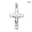 14K White Gold INRI Crucifix Charm