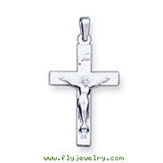 14K White Gold INRI Crucifix Charm