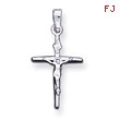 14K White Gold INRI Crucifix Charm