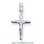 14K White Gold INRI Crucifix Charm