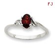 14K White Gold January Garnet Birthstone Ring