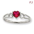 14K White Gold January Garnet Birthstone Ring