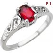 14K White Gold January Youth Imitation Birthstone Ring